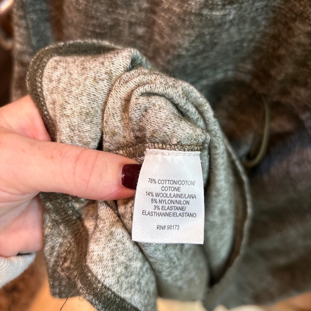 W By Worth Heather Green Sleevless Wool Knit Dress Mock Neck Drawstring Waist - Picture 11 of 13